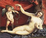 Venus Canvas Paintings - Venus and Cupid